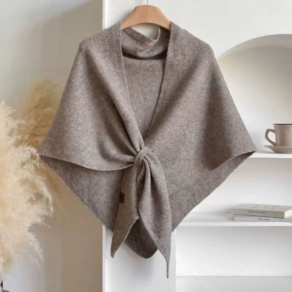 Knotted Front Draped Fit Poncho Shawl Cape for Women – Cozy & Stylish - Image 6