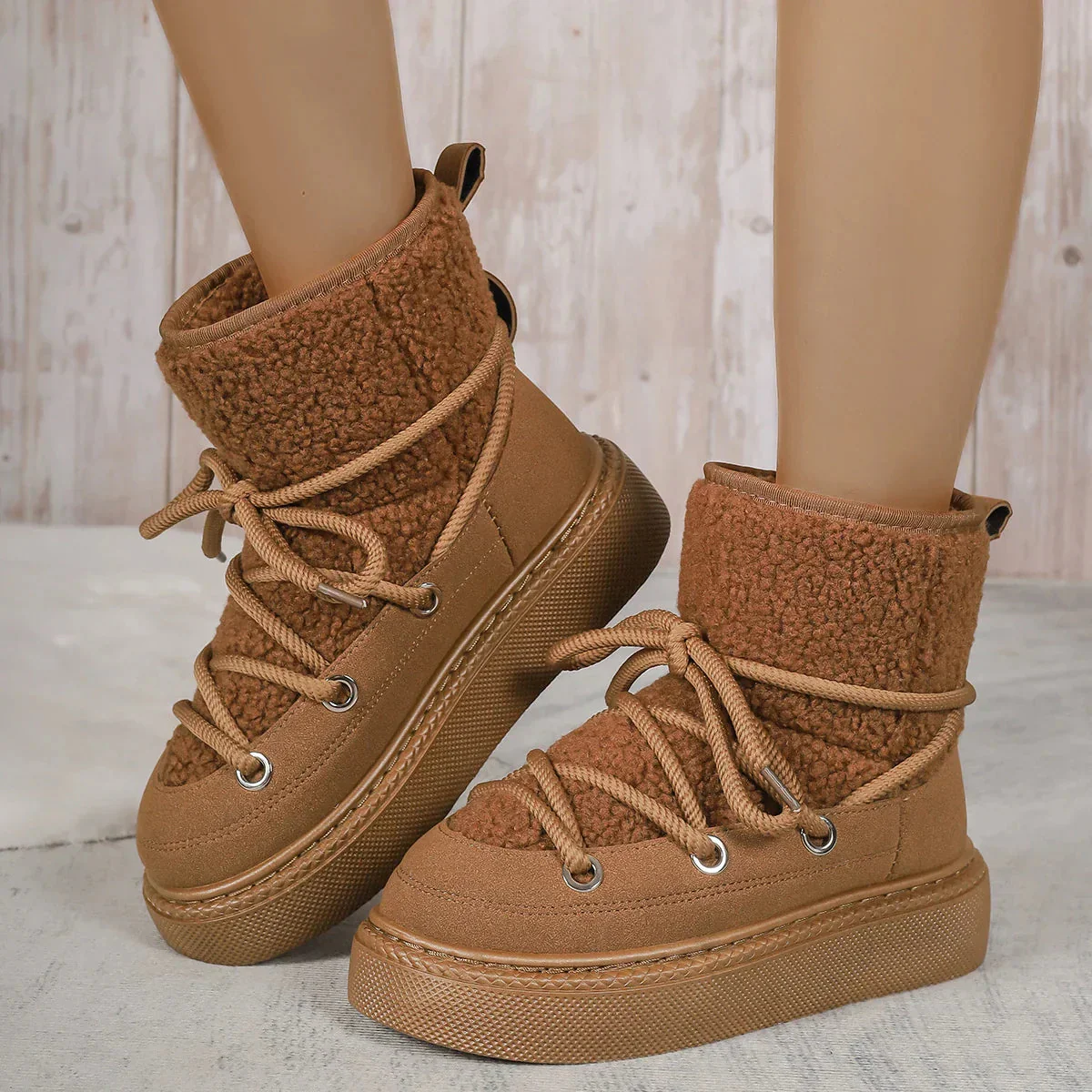 Lace-Up Winter Boots for Women – Cozy & Non-Slip Design - Image 4