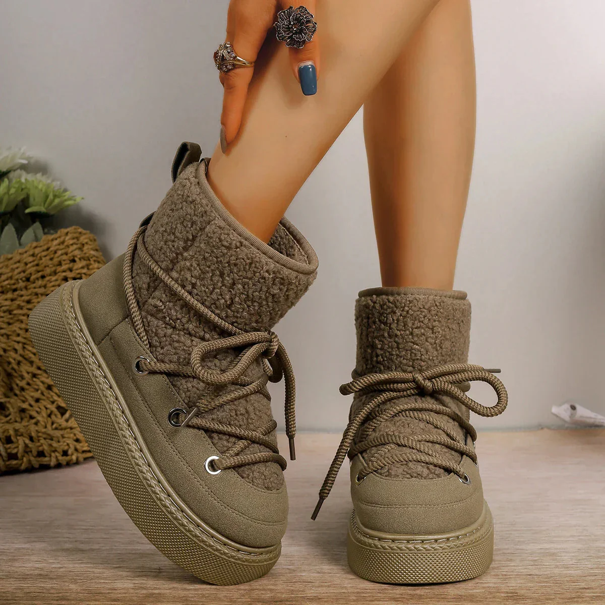 Lace-Up Winter Boots for Women – Cozy & Non-Slip Design - Image 5
