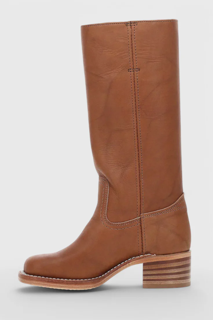Leather Square Toe Knee-High Boots for Women – Stylish & Comfortable Design - Image 11