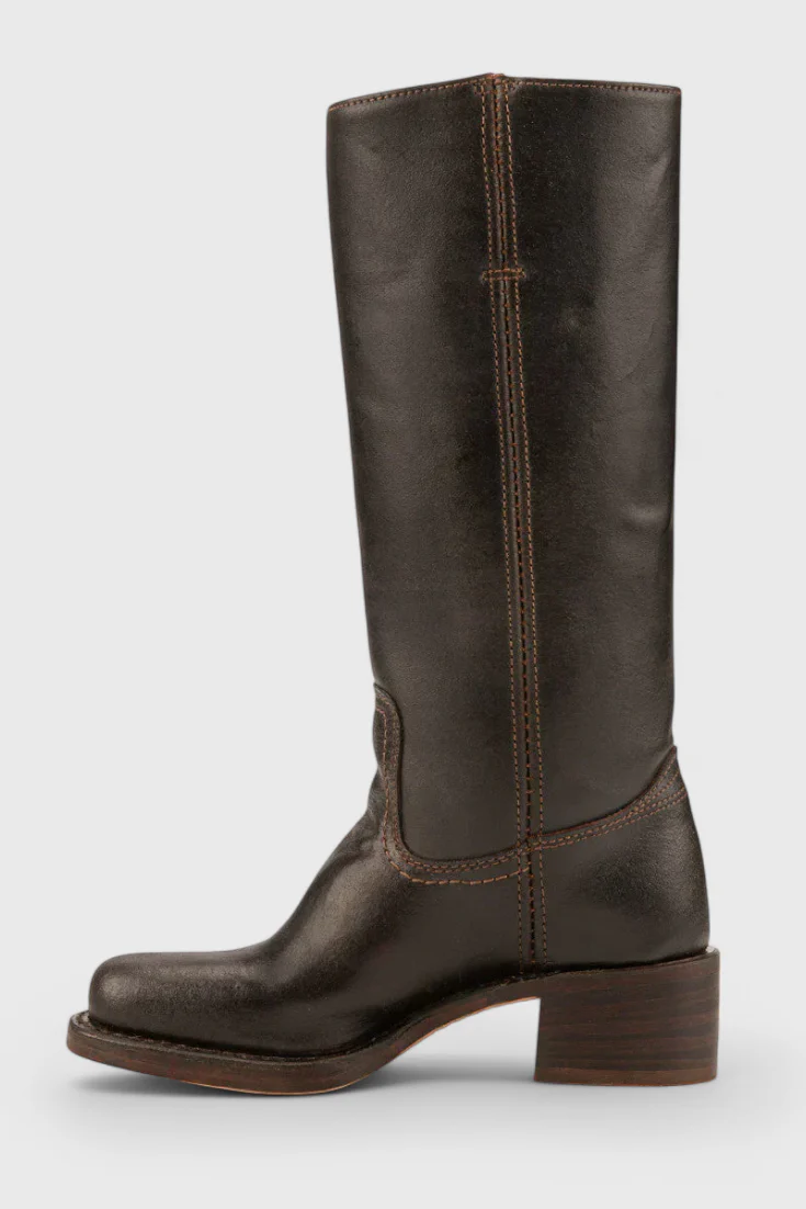 Leather Square Toe Knee-High Boots for Women – Stylish & Comfortable Design - Image 18