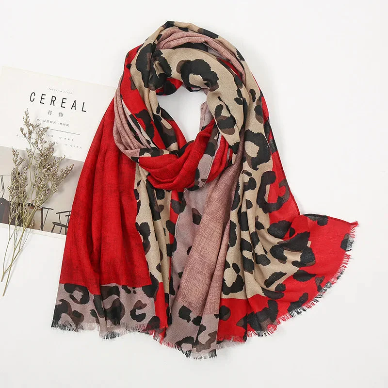 Long Rectangular Leopard Print Scarf for Women – Stylish Casual Accessory - Image 2
