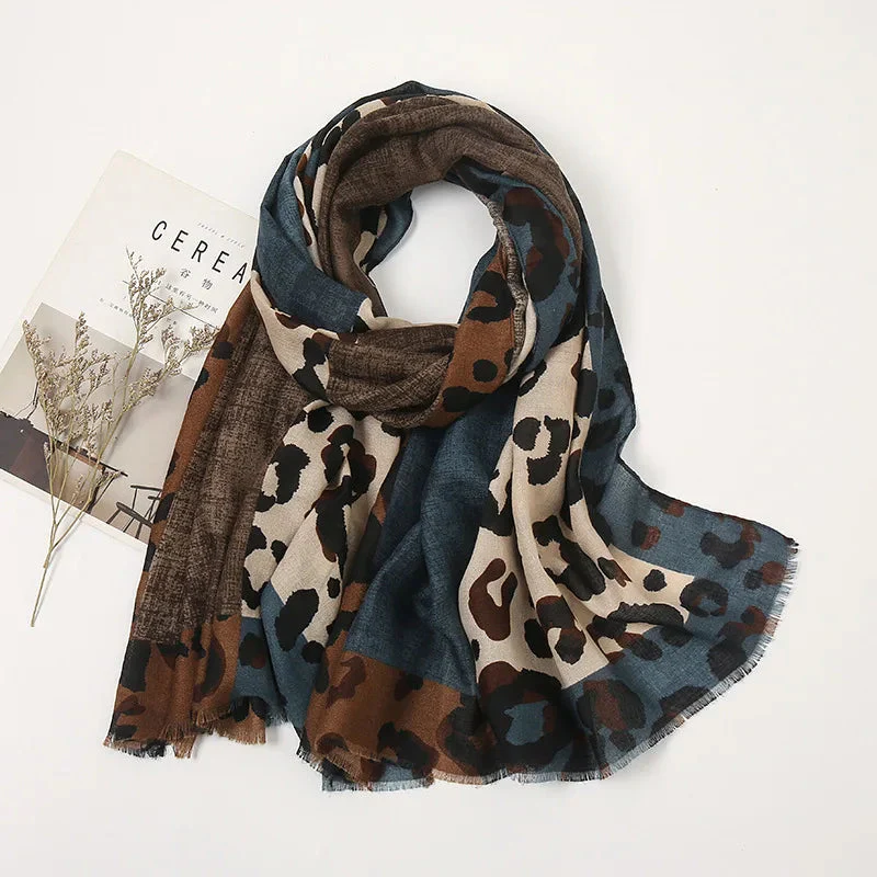 Long Rectangular Leopard Print Scarf for Women – Stylish Casual Accessory - Image 5