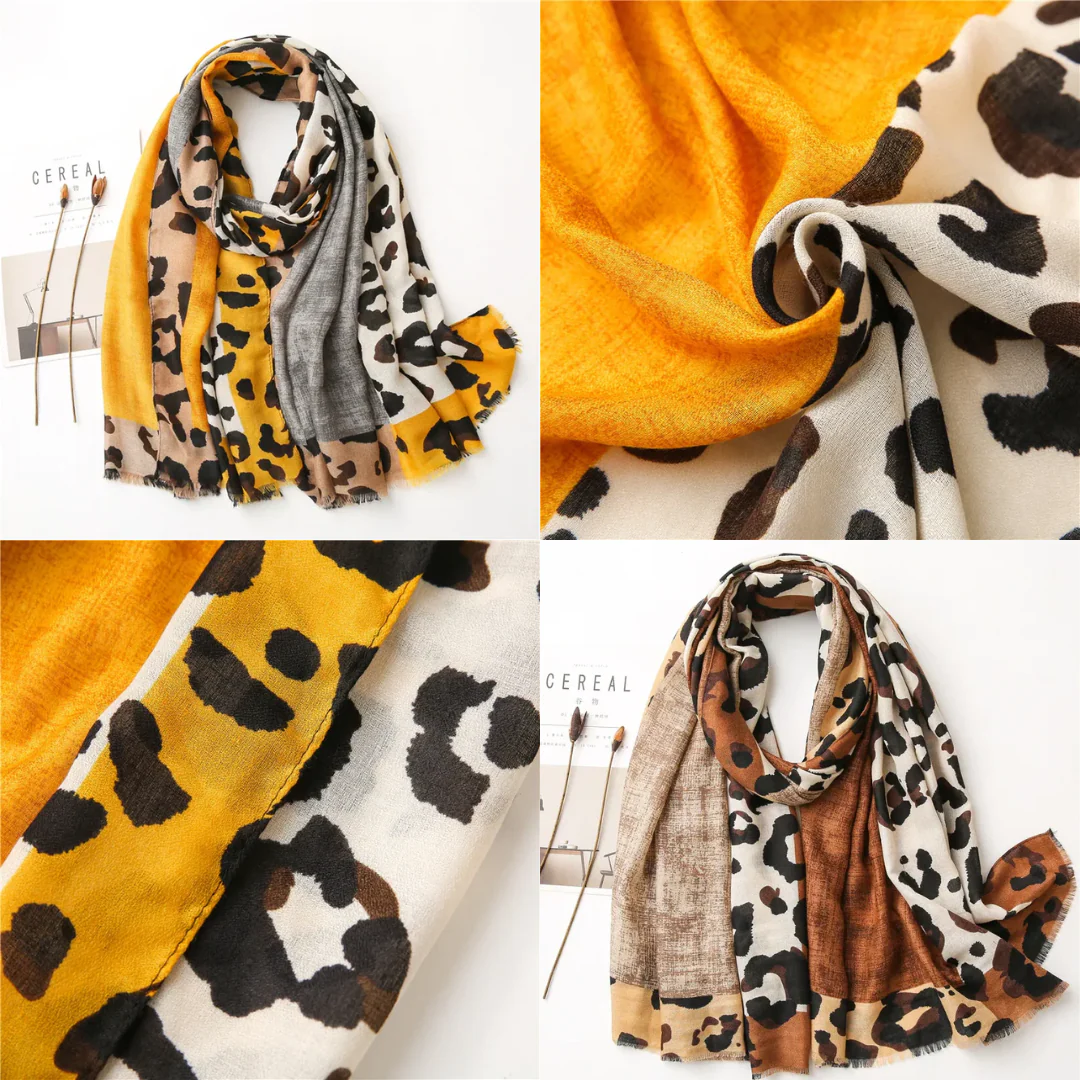 Long Rectangular Leopard Print Scarf for Women – Stylish Casual Accessory - Image 6