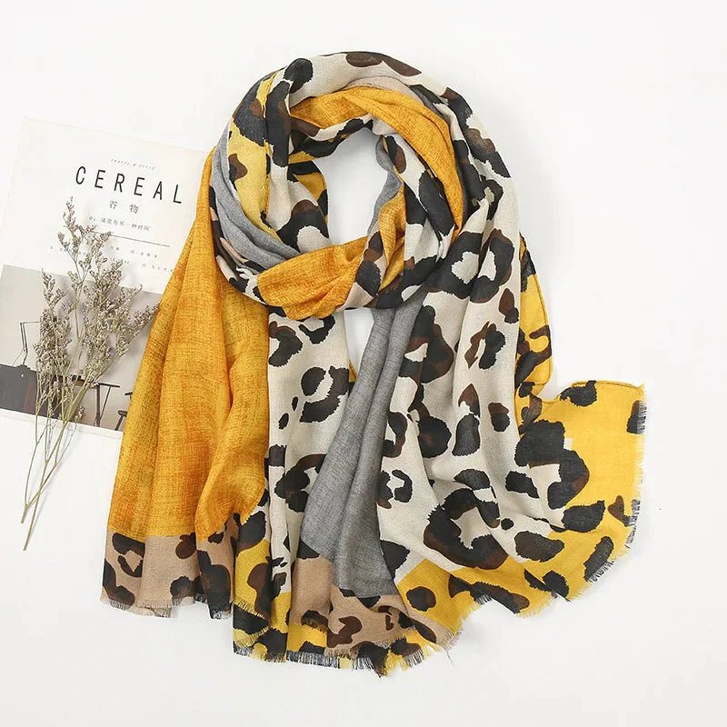 Long Rectangular Leopard Print Scarf for Women – Stylish Casual Accessory - Image 7