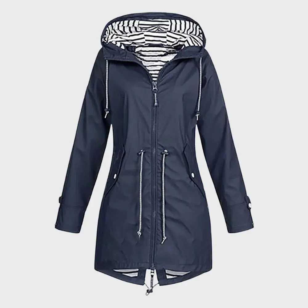 Long Waterproof Rain Jacket for Women – Stylish & Functional Rain Coat - Image 3