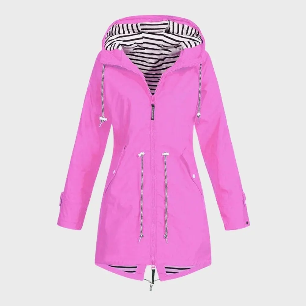 Long Waterproof Rain Jacket for Women – Stylish & Functional Rain Coat - Image 4