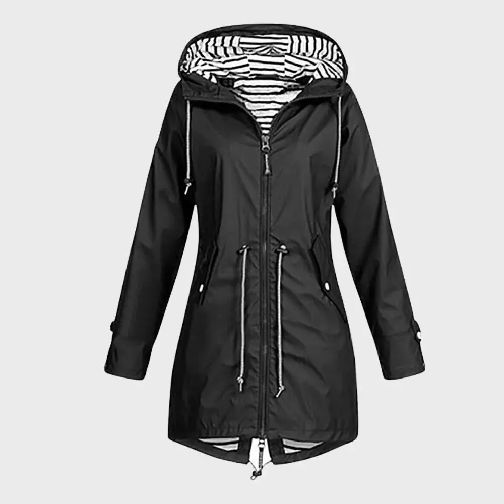 Long Waterproof Rain Jacket for Women – Stylish & Functional Rain Coat - Image 6
