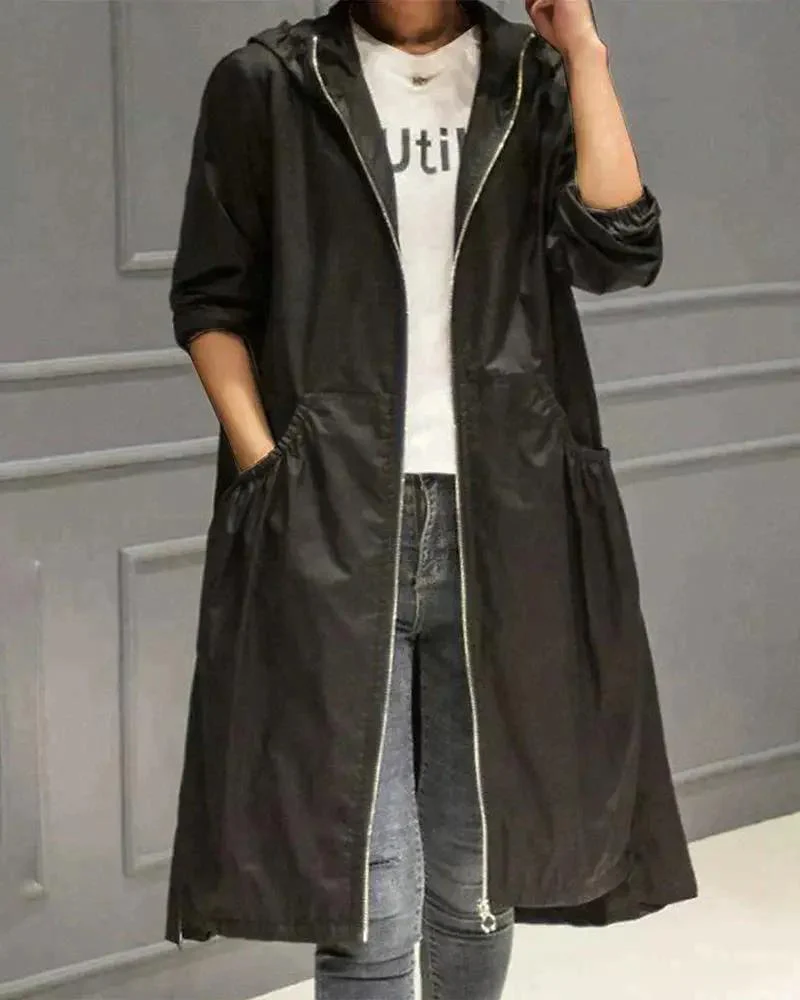 Long Waterproof Raincoat for Women – Stylish & Weather-Resistant - Image 4