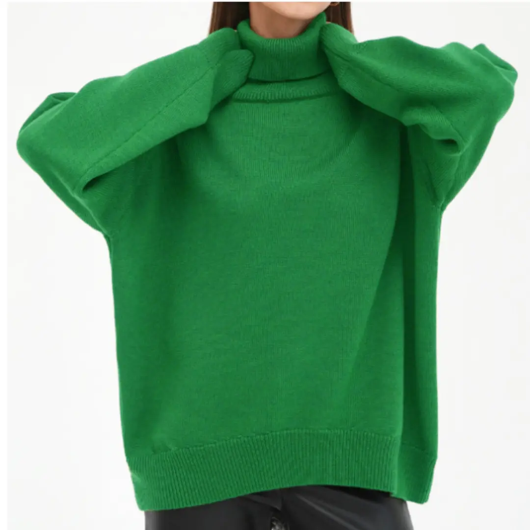 Loose Knitted Turtleneck Sweater for Women – Cozy & Stylish for Fall/Winter - Image 11