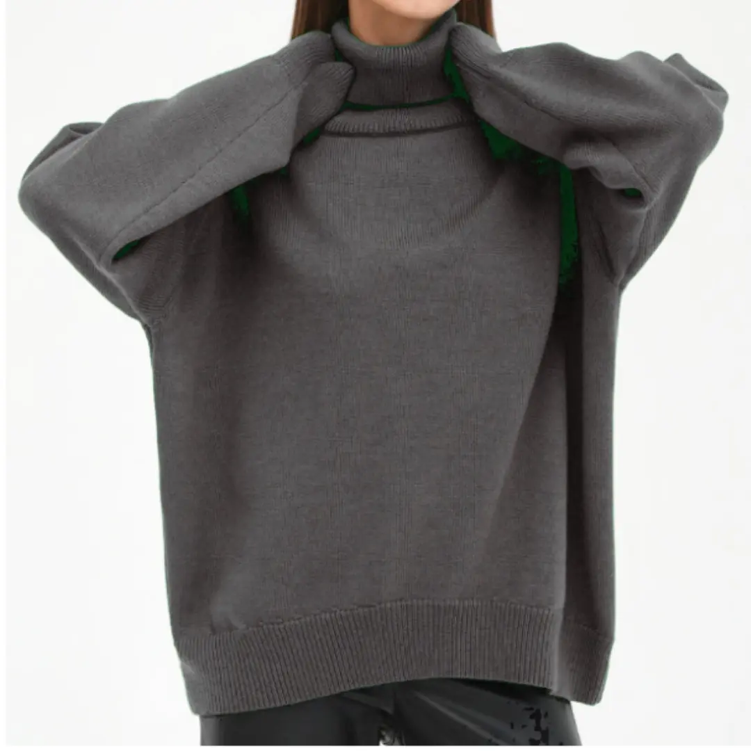 Loose Knitted Turtleneck Sweater for Women – Cozy & Stylish for Fall/Winter - Image 15