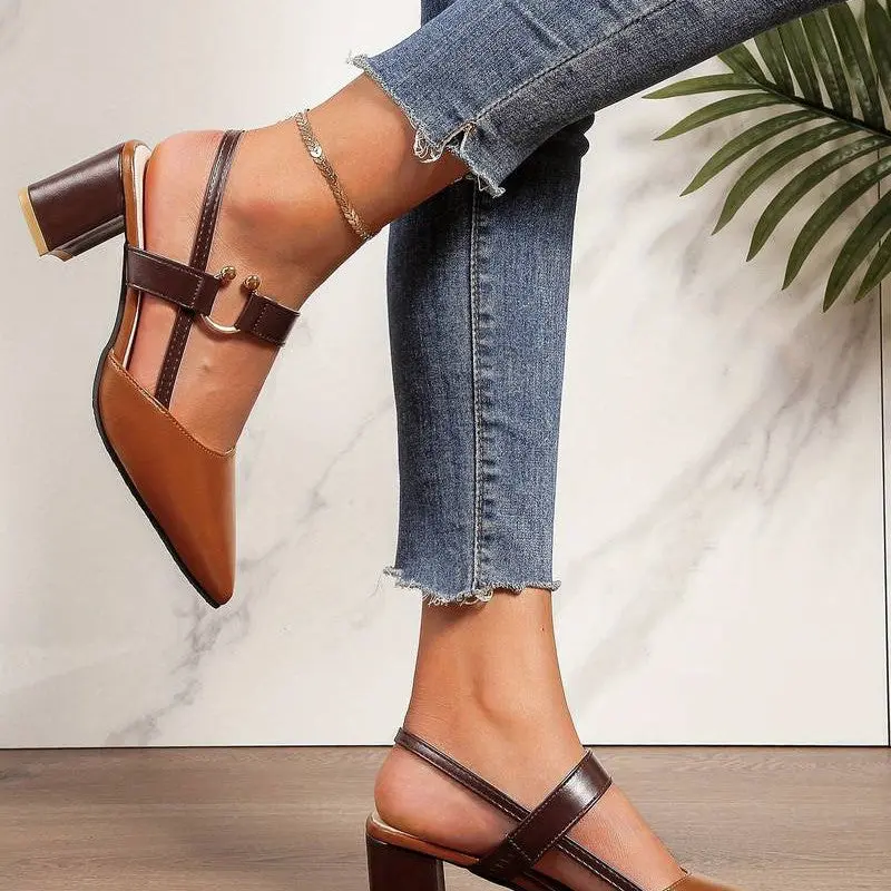Low Block Heels for Women – Modern Slingback Design - Image 6