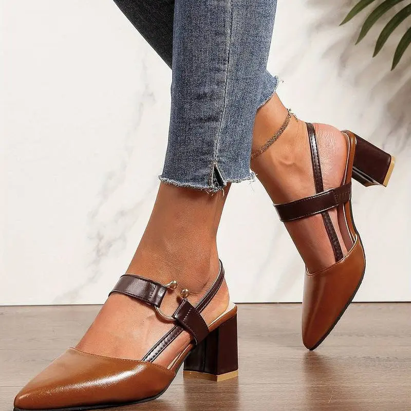 Low Block Heels for Women – Modern Slingback Design - Image 8