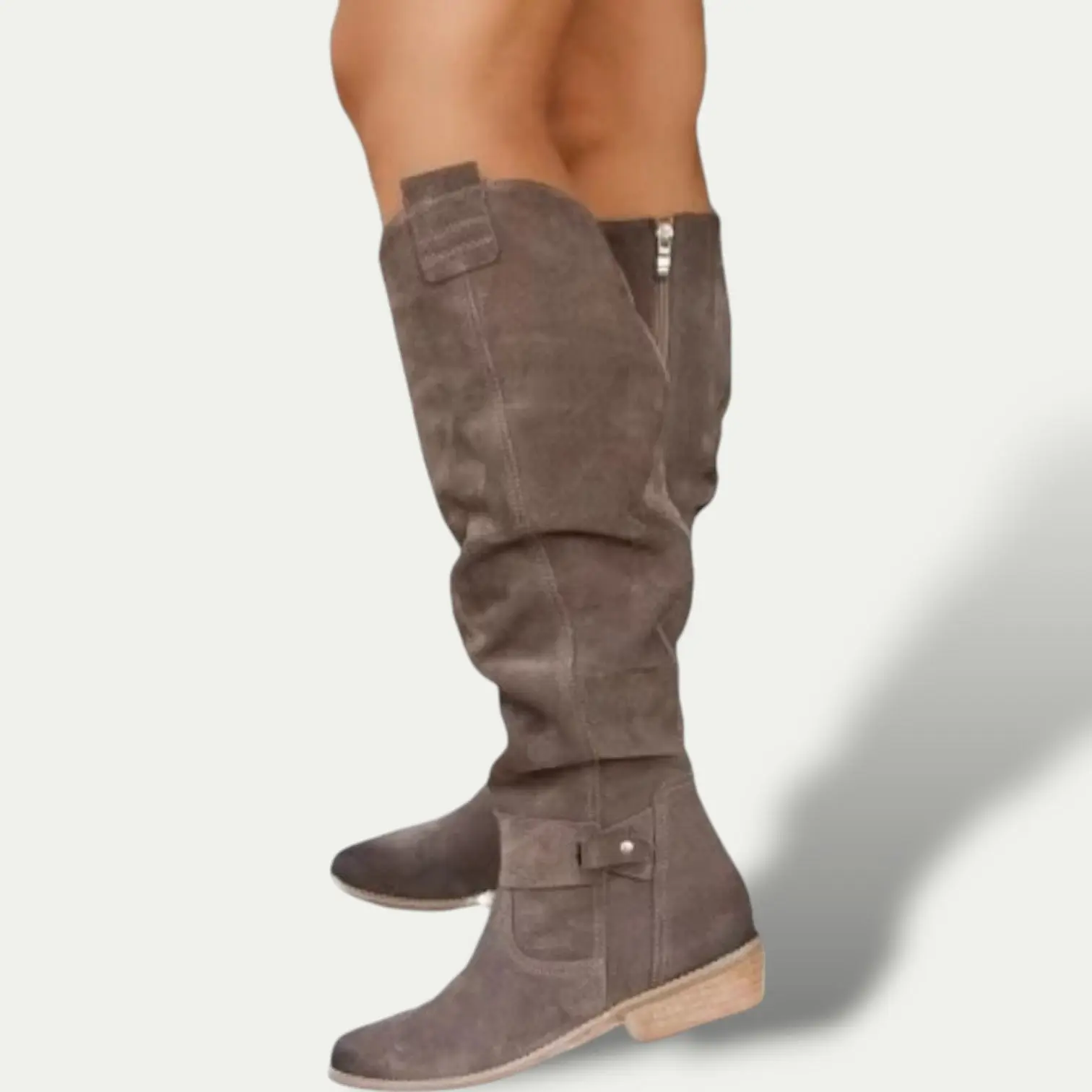 Low-Heel Suede Cowboy Boots for Women – Stylish & Comfortable - Image 3