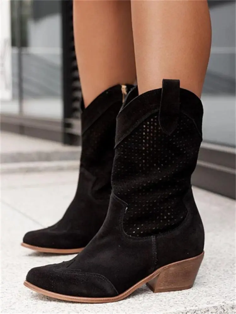 Medium Heel Cowboy Boots for Women – Stylish & Versatile - Image 4