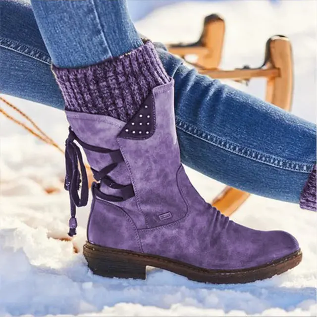 Mid-Calf Strass-Embellished Boots for Women – Stylish & Warm - Image 3