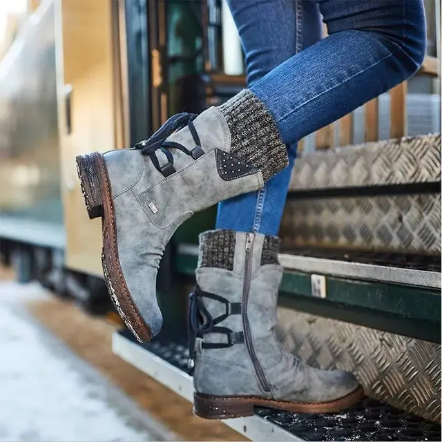 Mid-Calf Strass-Embellished Boots for Women – Stylish & Warm - Image 4