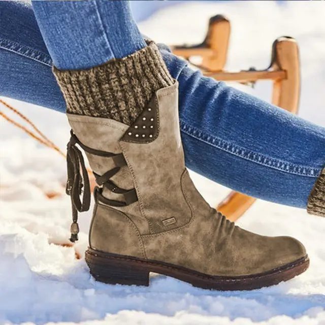 Mid-Calf Strass-Embellished Boots for Women – Stylish & Warm - Image 5
