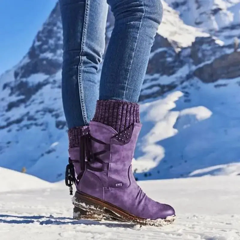 Mid-Calf Strass-Embellished Boots for Women – Stylish & Warm - Image 6