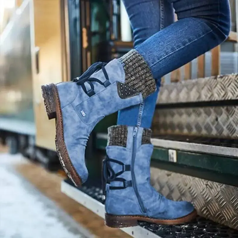 Mid-Calf Strass-Embellished Boots for Women – Stylish & Warm - Image 8