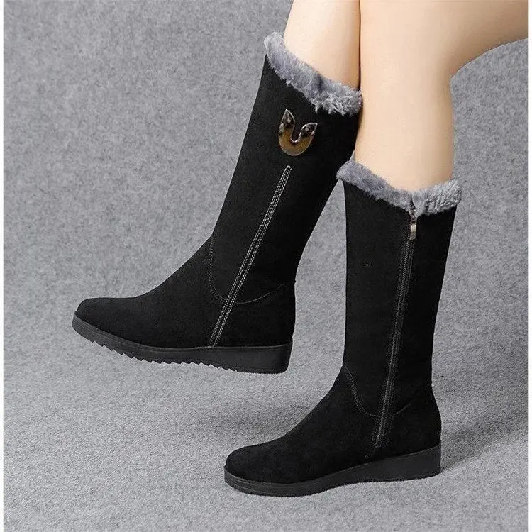 Mid-Calf Suede Boots for Women – Stylish & Warm - Image 4