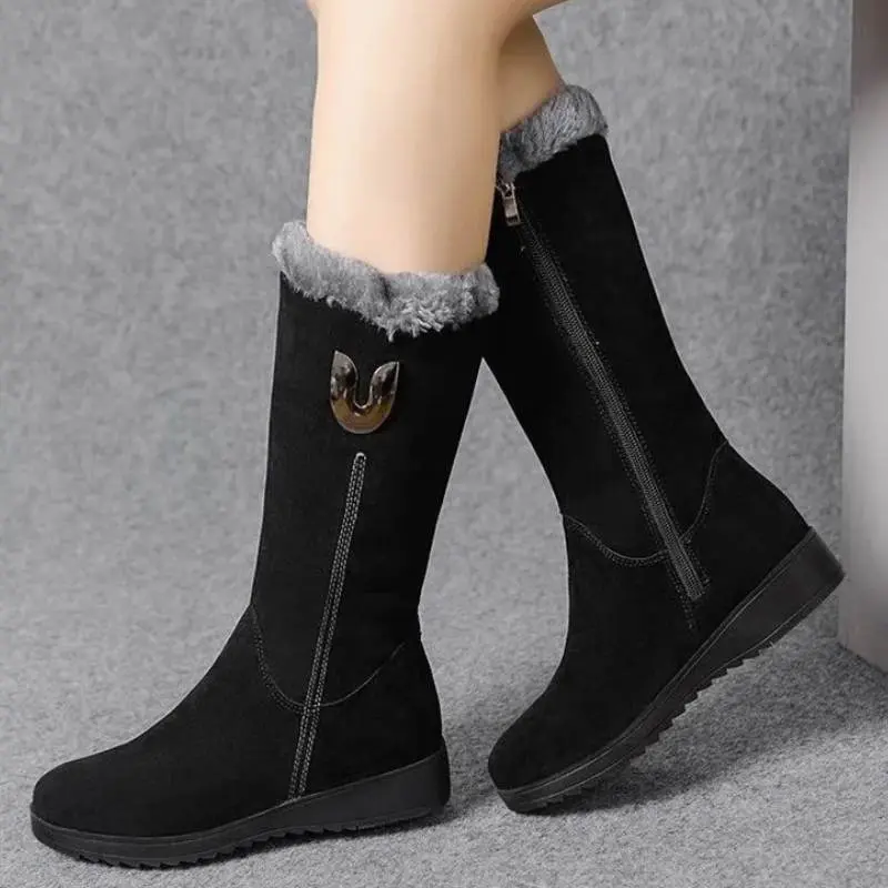 Mid-Calf Suede Boots for Women – Stylish & Warm - Image 6