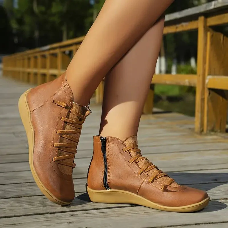 Minimalist Lace-Up Ankle Boots for Women – Stylish & Versatile - Image 2