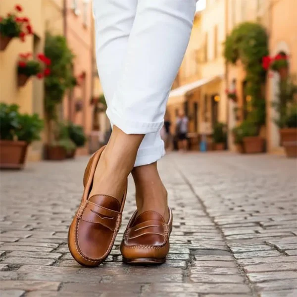 Moc Toe Black Loafers for Women – Timeless Elegance & Comfort - Image 2