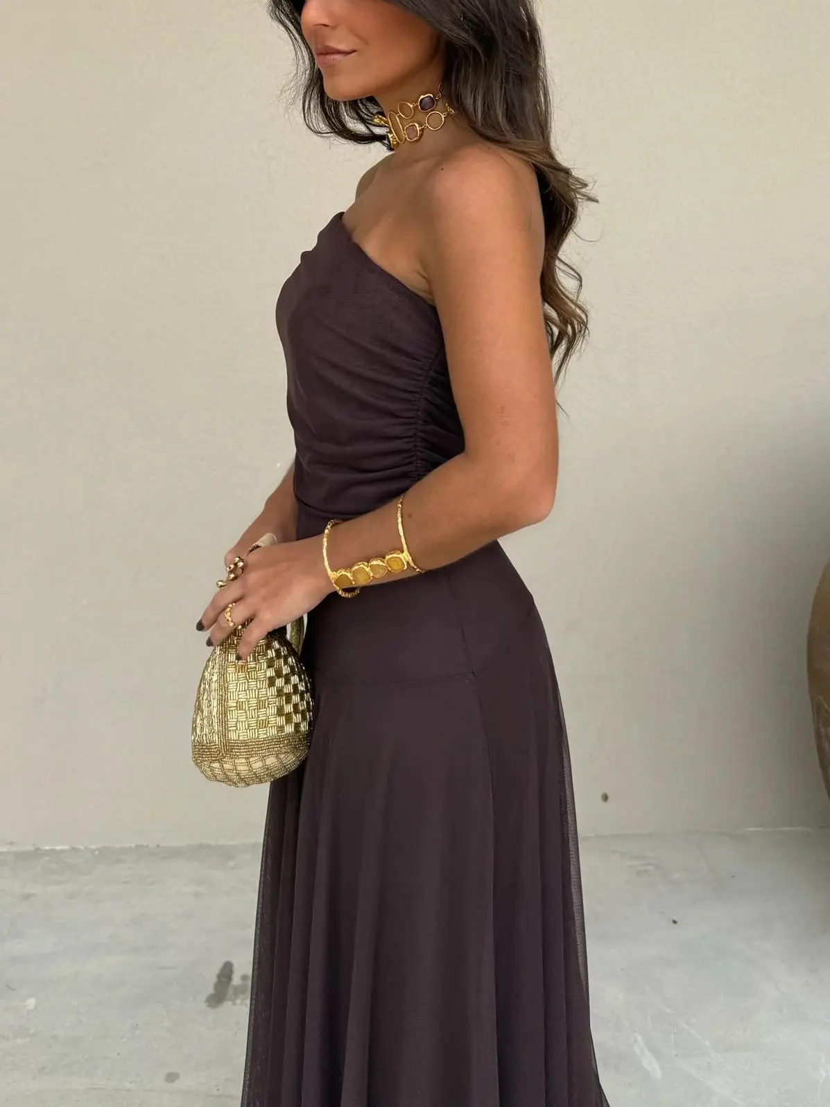 Off-Shoulder Black Maxi Dress for Women – Elegant & Flowing Design - Image 7