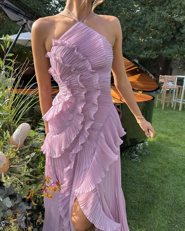 One-Shoulder Ruffle Maxi Dress for Women – Elegant & Flattering - Image 4