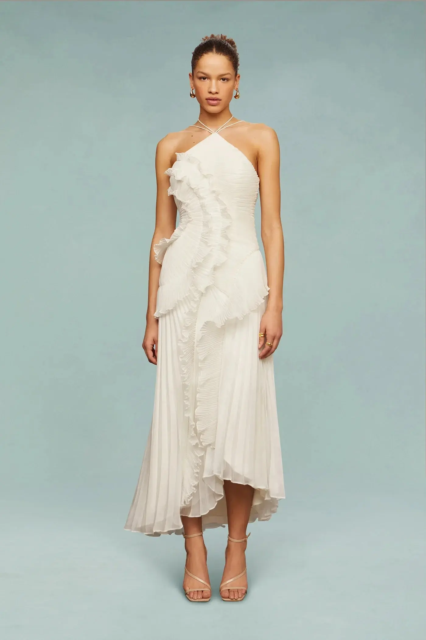 One-Shoulder Ruffle Maxi Dress for Women – Elegant & Flattering - Image 5