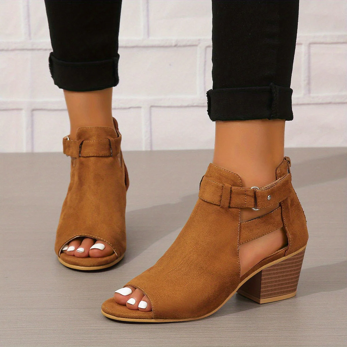 Open Toe Block Heel Sandals for Women – Chic & Comfortable Style - Image 5