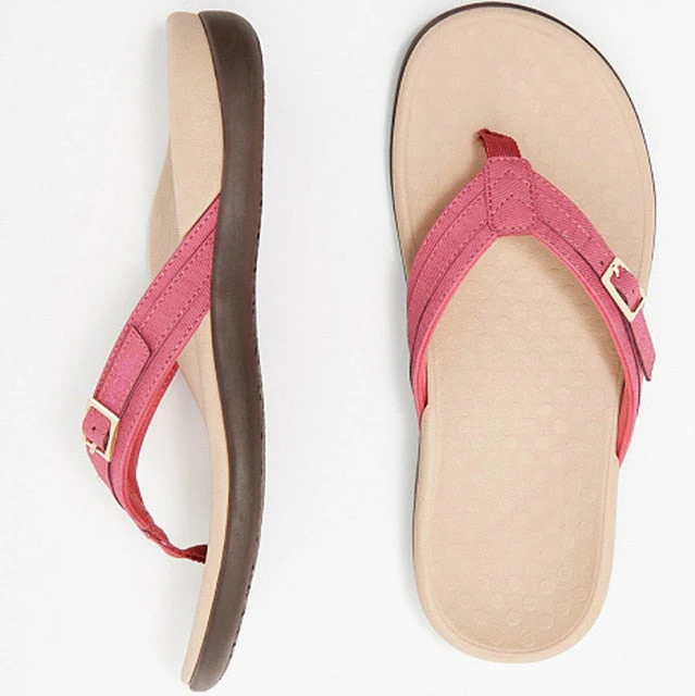 Buckled Thong Strap Flip Flops for Women – Ergonomic Comfort & Support