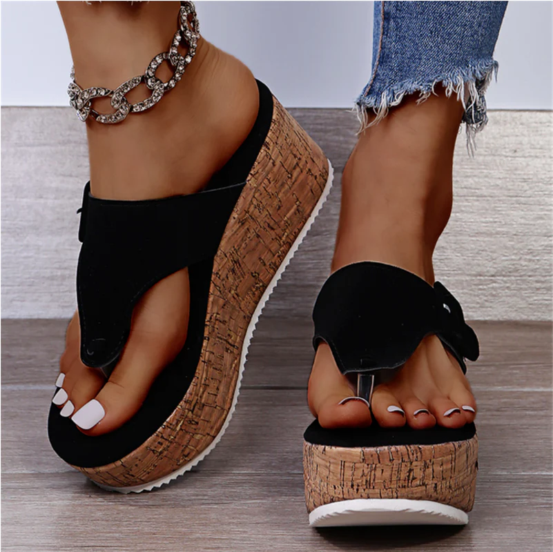 Platform Wedge Thong Sandals for Women – Supportive Comfort & Style