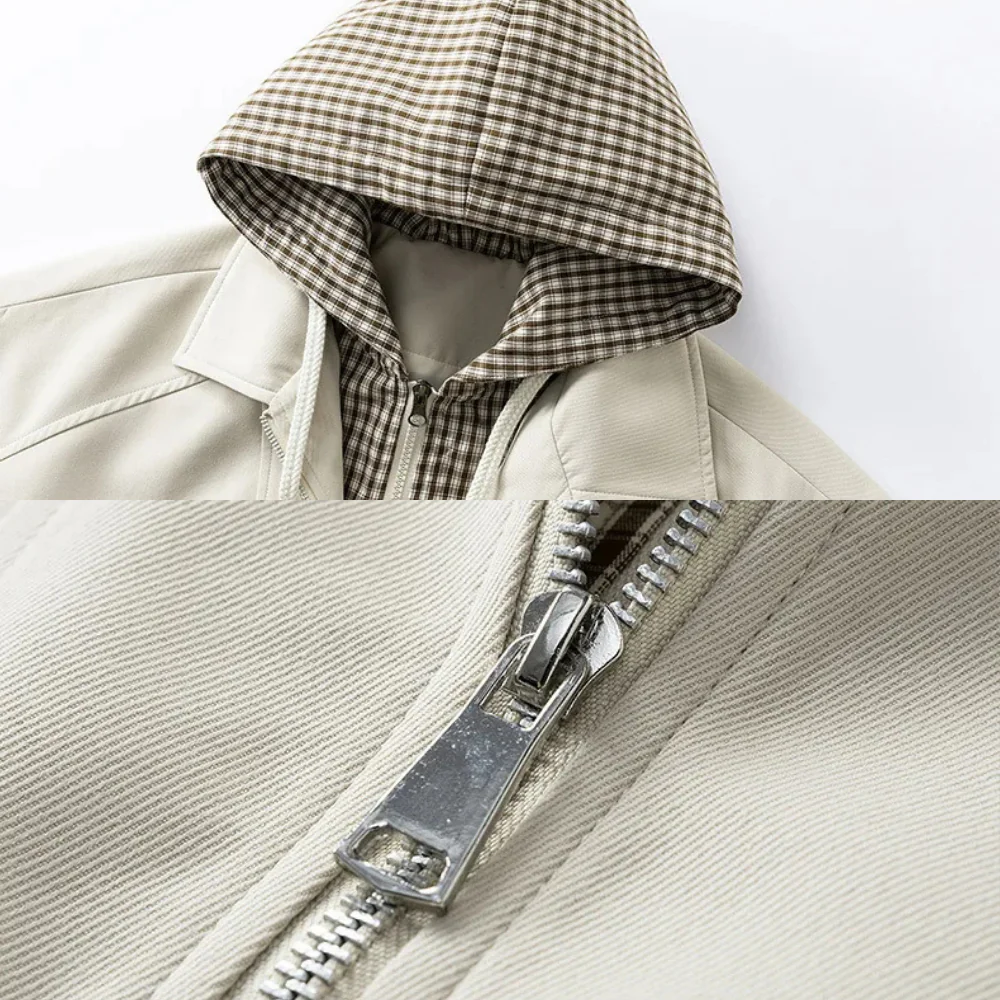 Oversized Fit Hooded Bomber Jacket for Men – Stylish Casual Comfort - Image 5