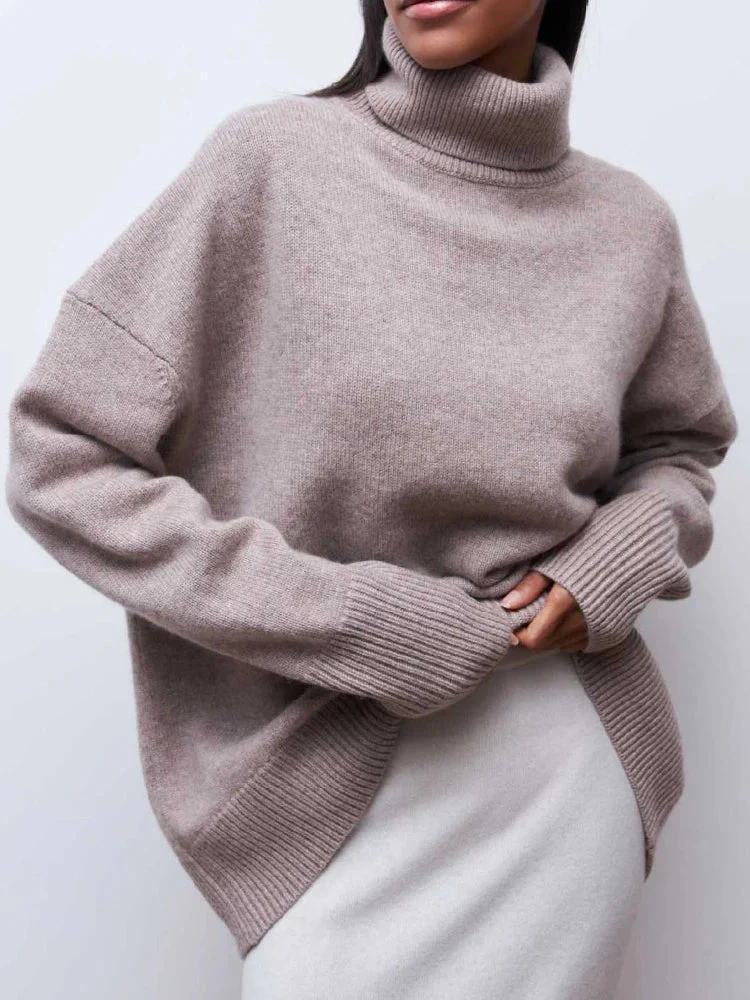 Oversized Hip-Length Turtleneck Sweater for Women – Cozy & Stylish Comfort - Image 3