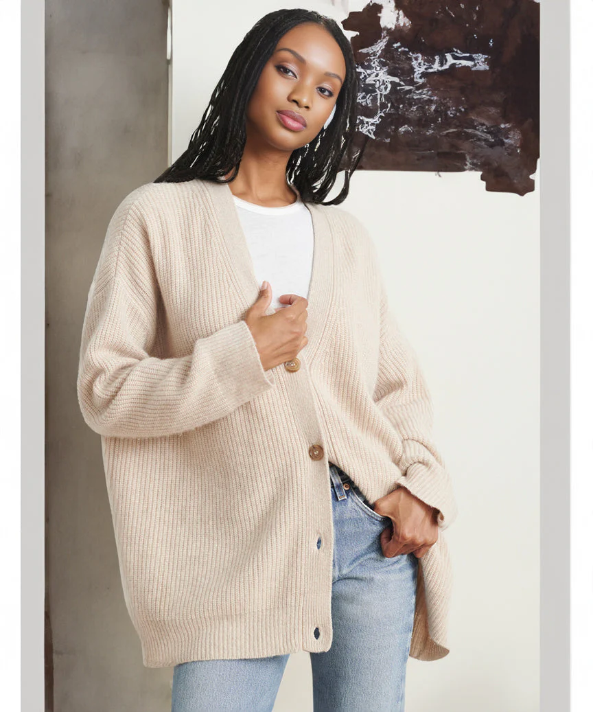 Oversized Ribbed Button Front Cardigan for Women – Cozy Casual Comfort - Image 18