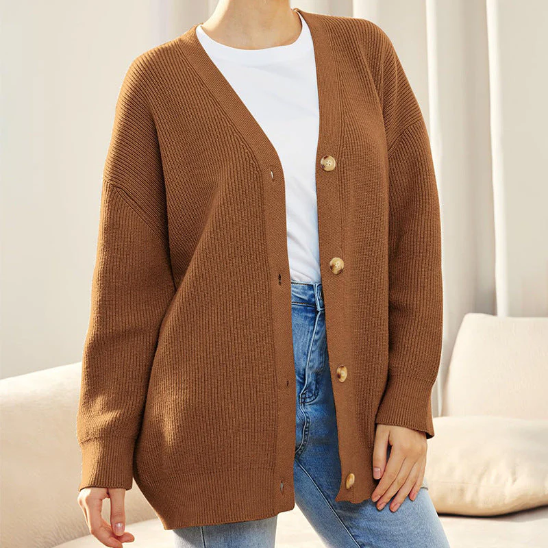 Oversized Ribbed Button Front Cardigan for Women – Cozy Casual Comfort - Image 19