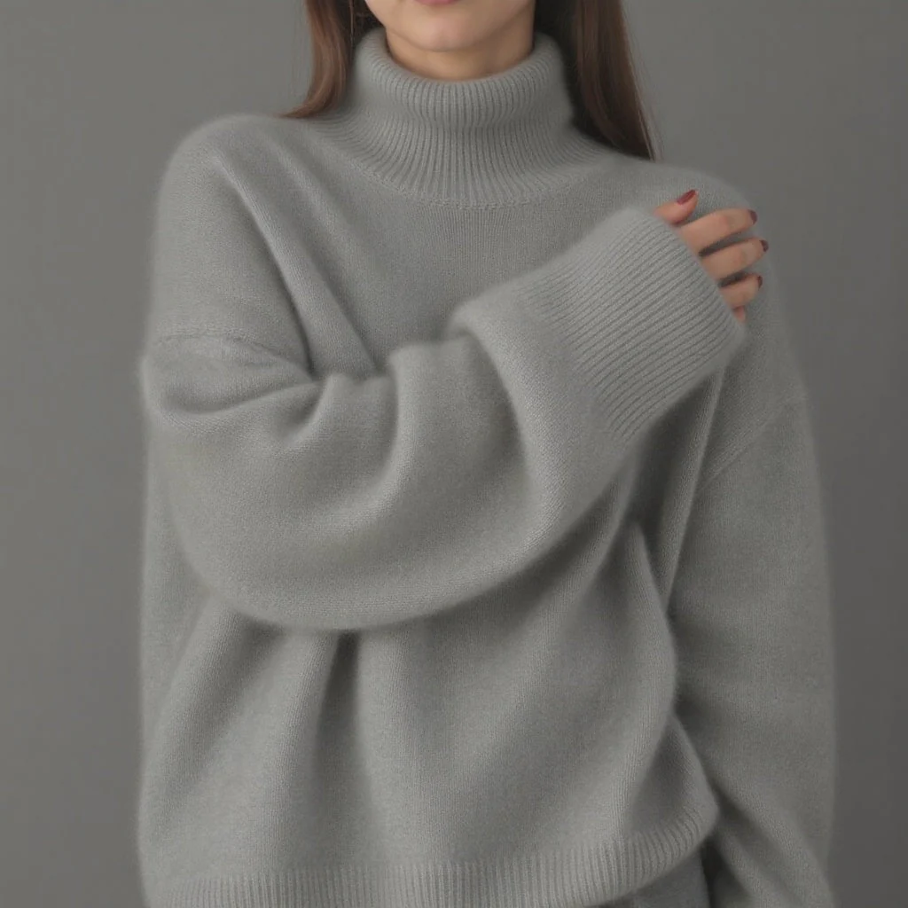 Oversized Ribbed Turtleneck Sweater for Women – Cozy & Stylish Comfort - Image 9