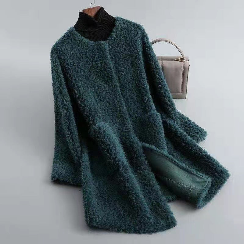 Oversized Shaggy Knee-Length Coat for Women – Cozy Stylish Comfort - Image 2