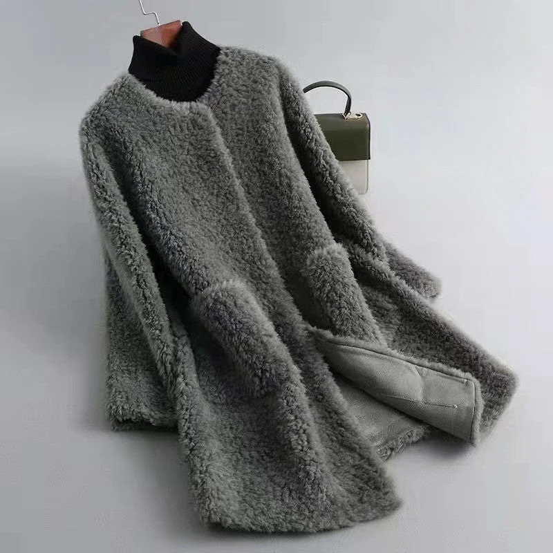 Oversized Shaggy Knee-Length Coat for Women – Cozy Stylish Comfort - Image 5