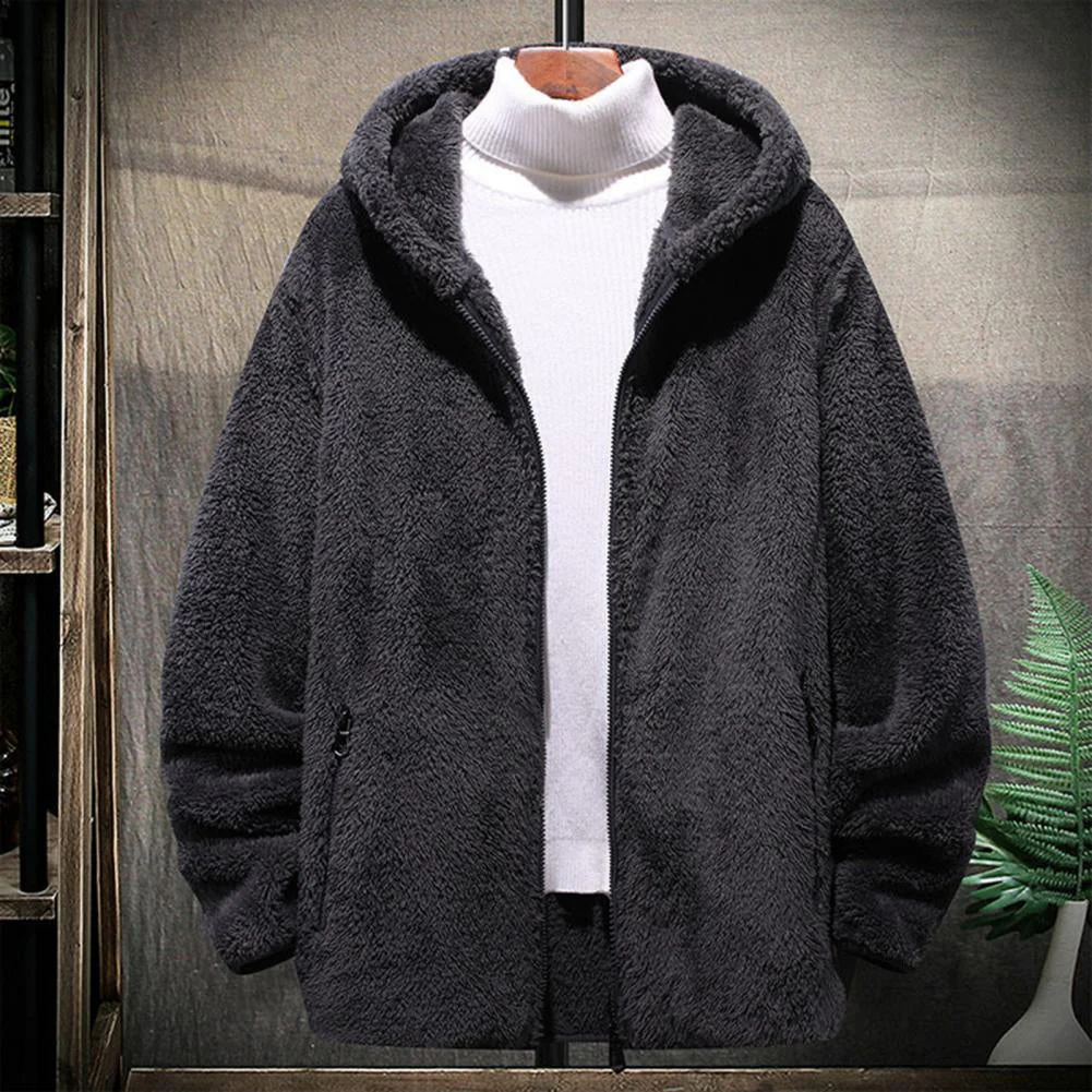 Oversized Zip Front Hoodie Jacket for Men – Cozy & Functional Design