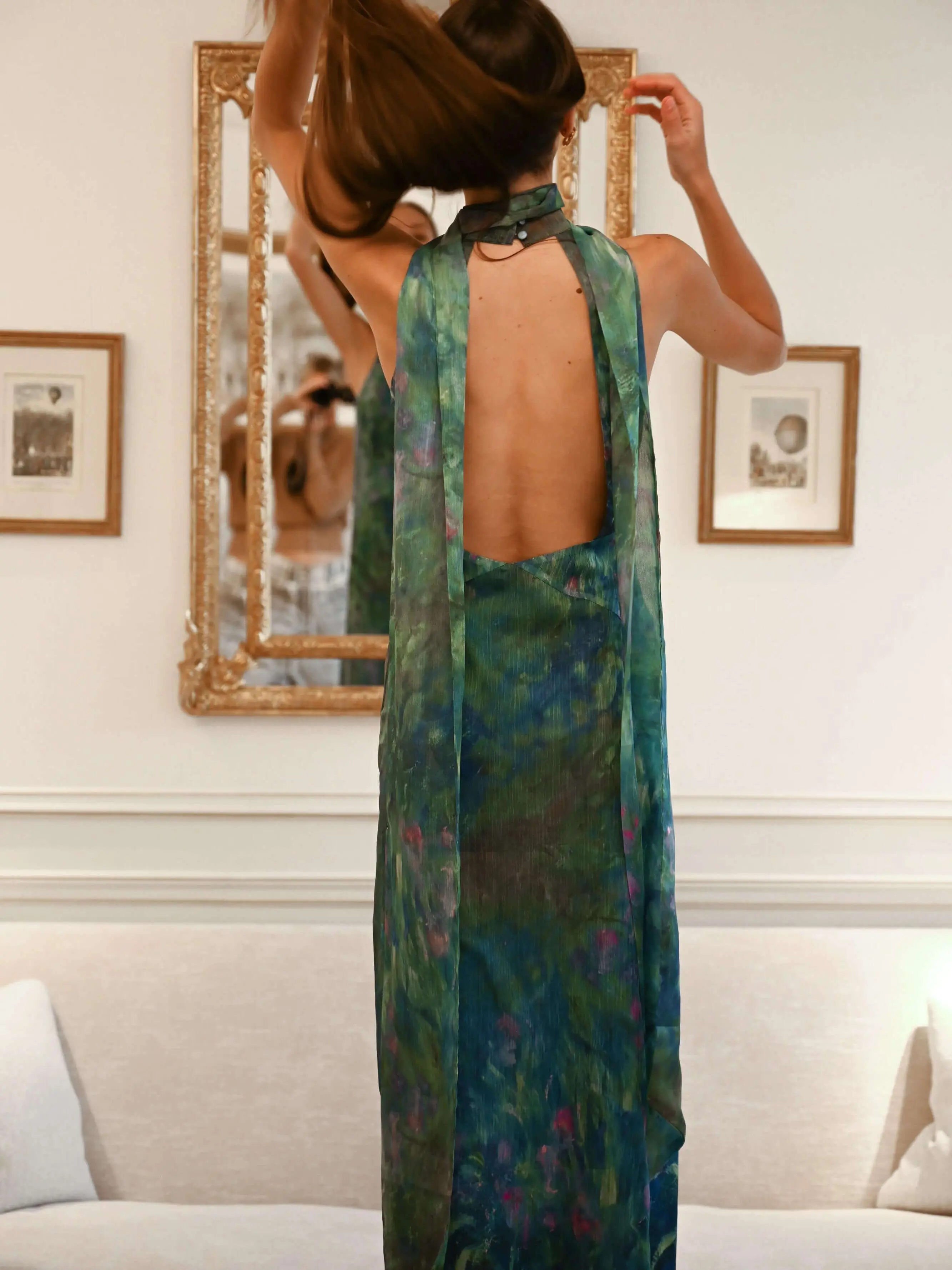 Painterly Maxi Dress for Women – Elegant & Alluring - Image 3