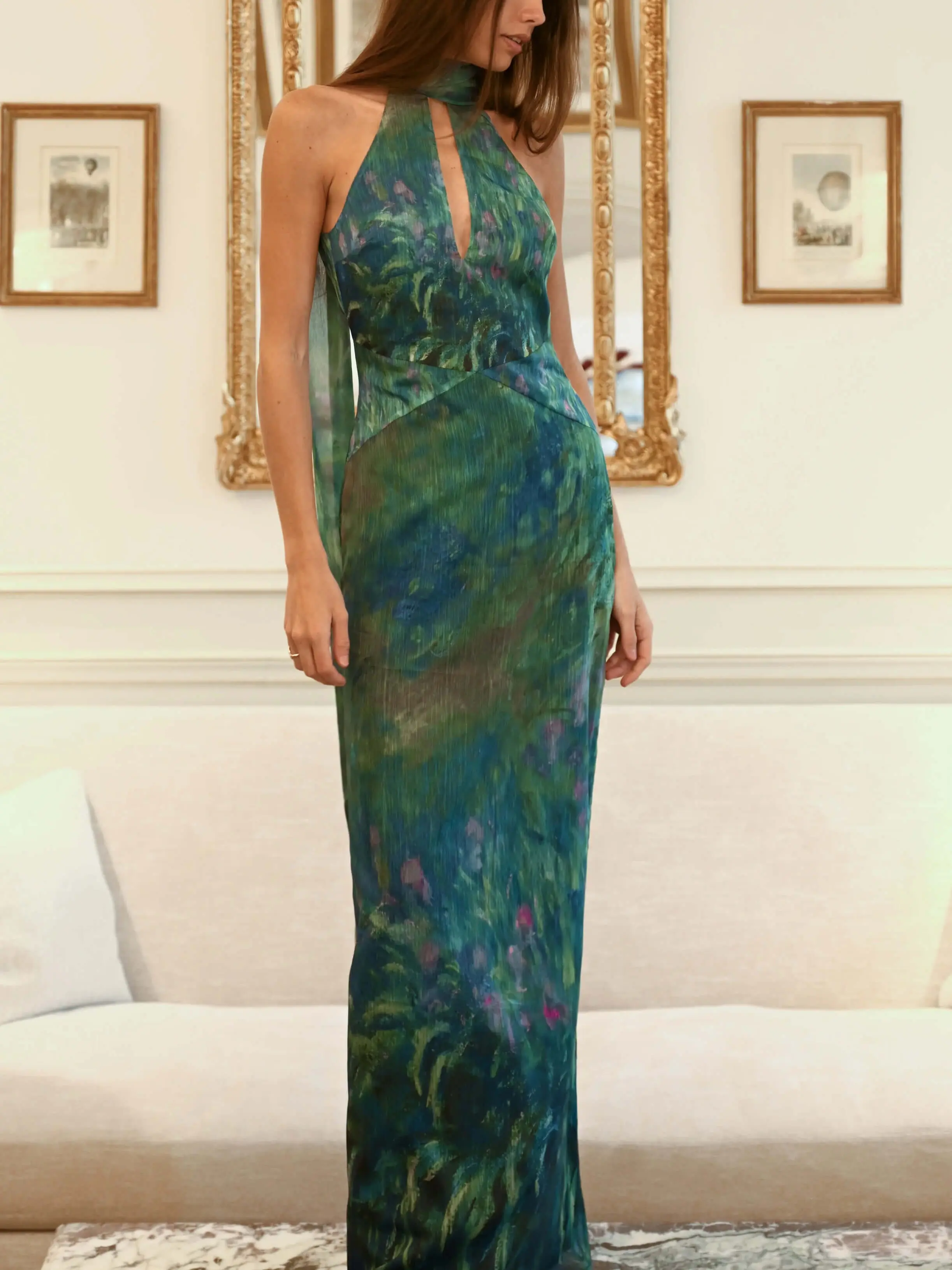 Painterly Maxi Dress for Women – Elegant & Alluring - Image 4