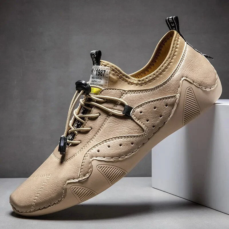 Perforated Bungee Lace Low-Top Driving Shoes for Men – Orthopedic Comfort & Style - Image 5