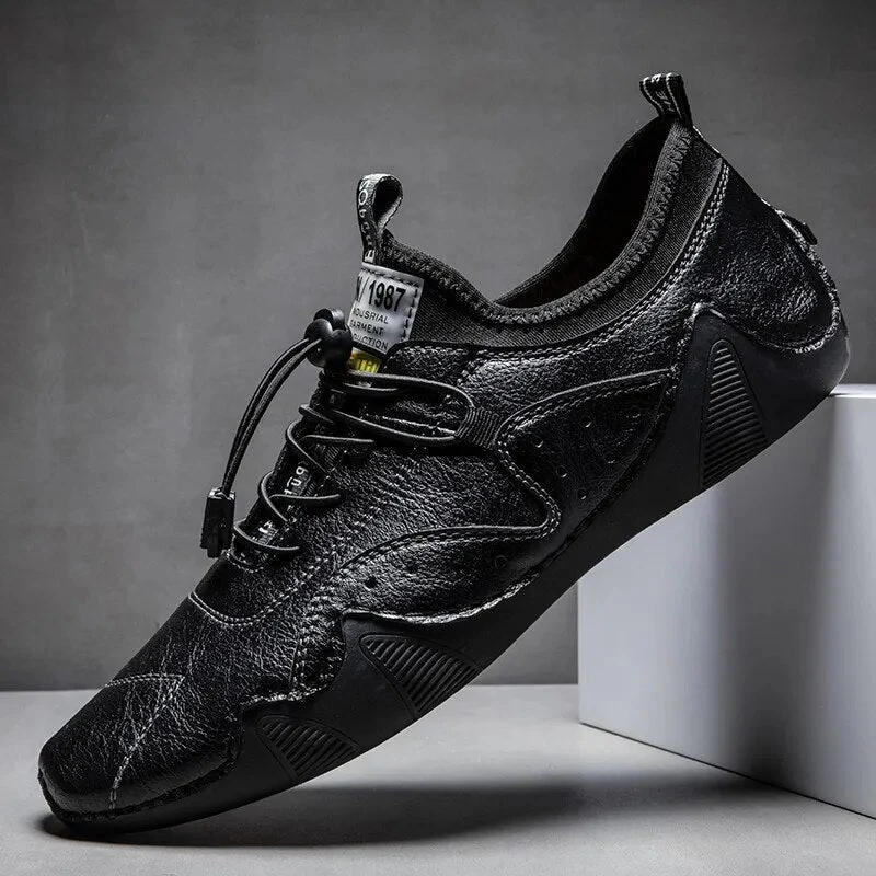 Perforated Bungee Lace Low-Top Driving Shoes for Men – Orthopedic Comfort & Style - Image 7