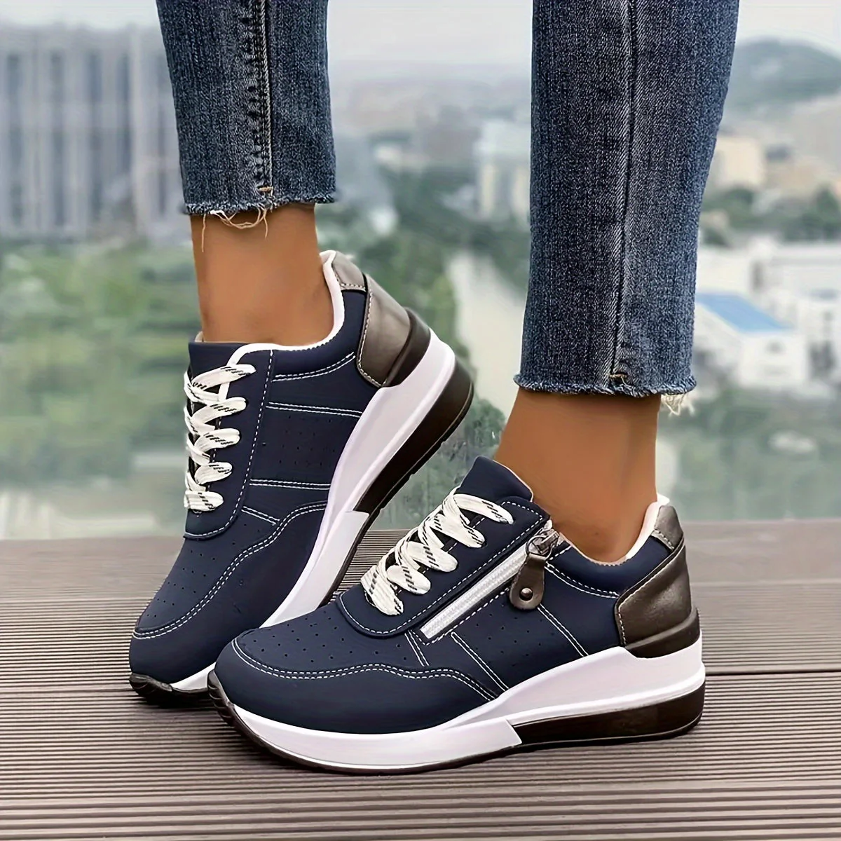 Perforated Low-Top Sneakers for Women – Stylish & Comfortable - Image 7
