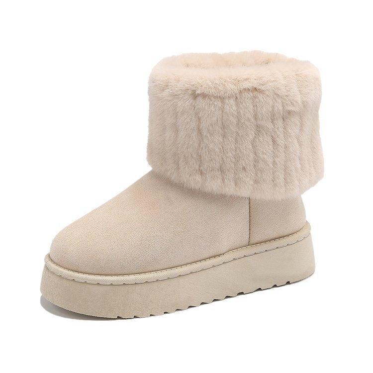 Platform Fur Trim Ankle Boots for Women – Stylish & Cozy - Image 3