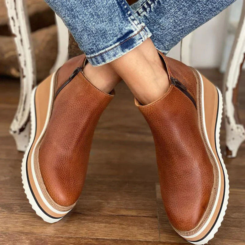 Platform Wedge Ankle Boots for Women – All-Day Comfort & Support