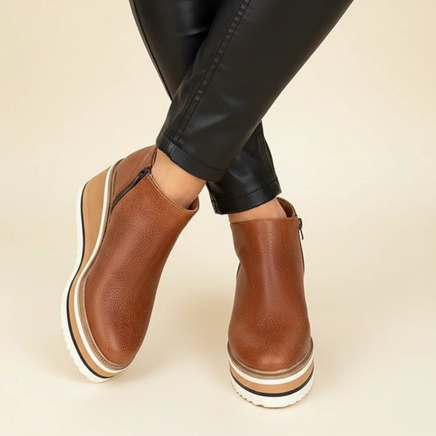 Platform Wedge Ankle Boots for Women – Stylish & Comfortable Design